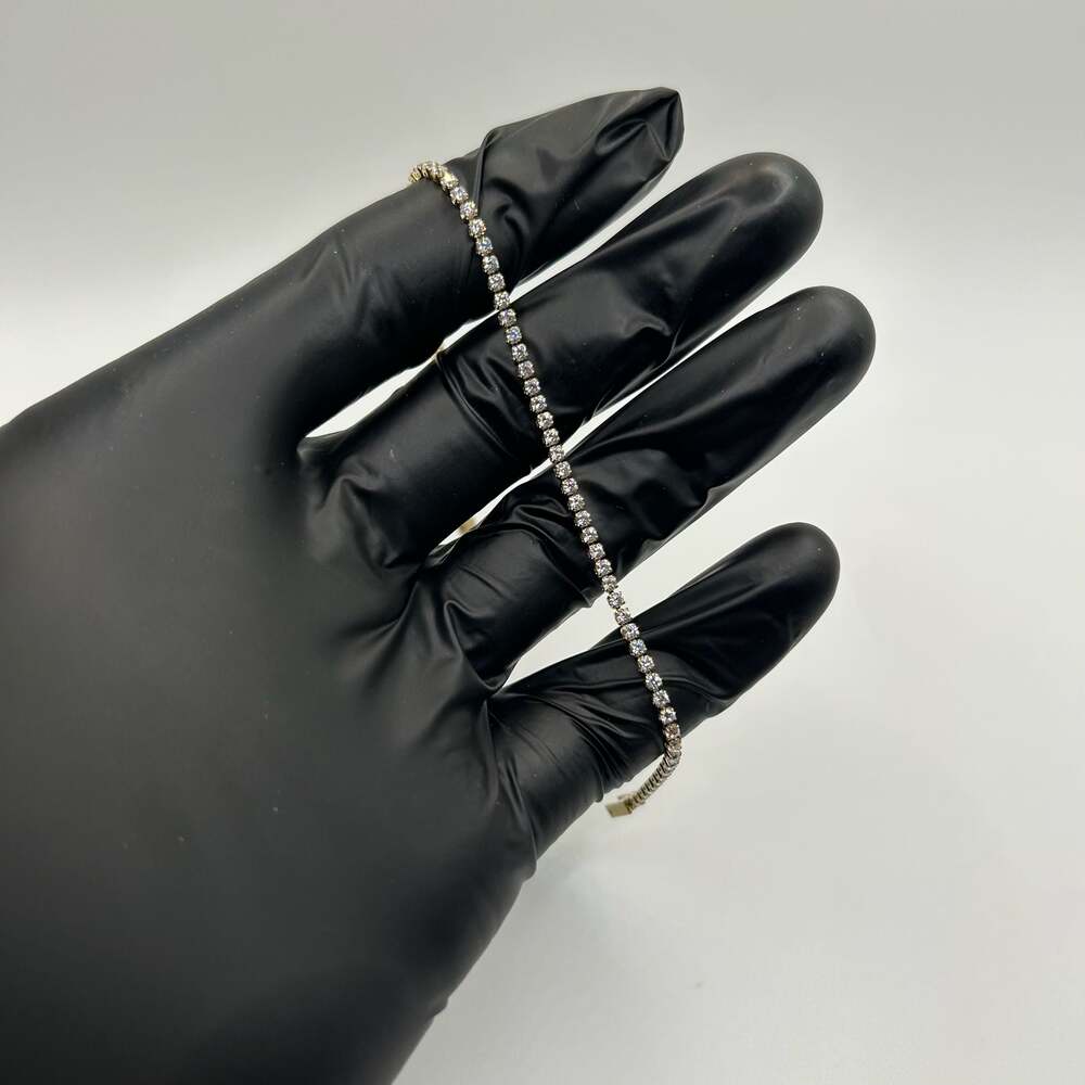 Moissanite Tennis Bracelet Gold Waterproof VVS D Color Iced Out 2mm 7.5 Inch